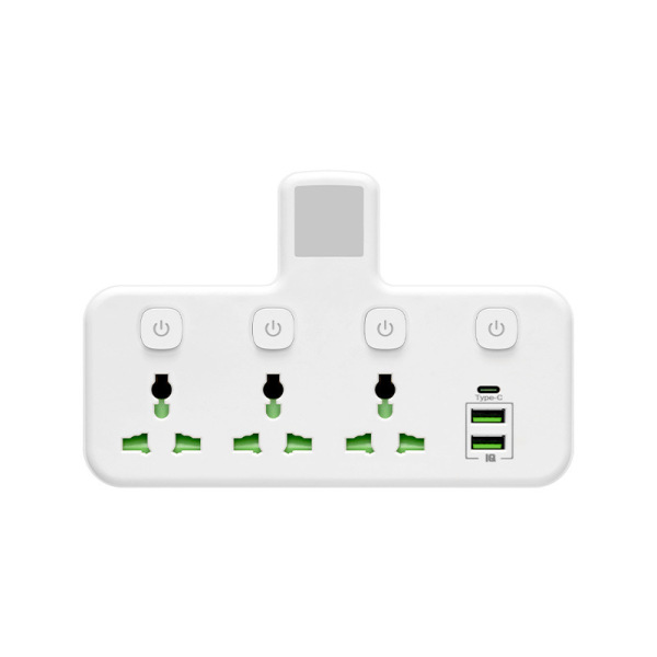 🔌 Smart Wall Socket Extension with LED Night Light & USB Charging Ports